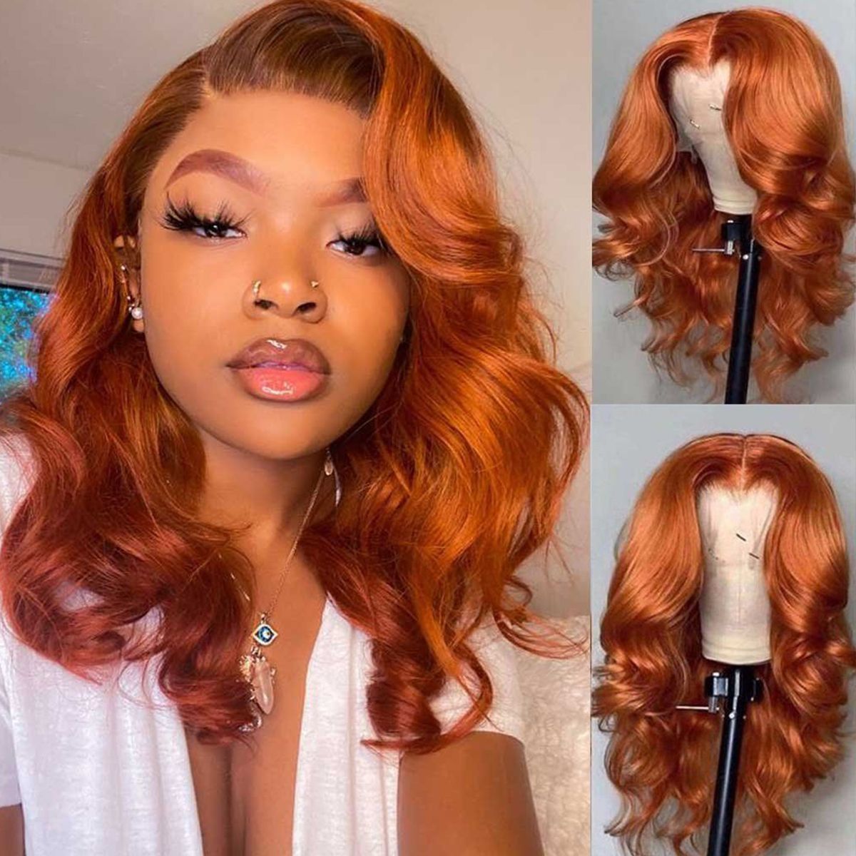 Orange ginger body wave wig (1)