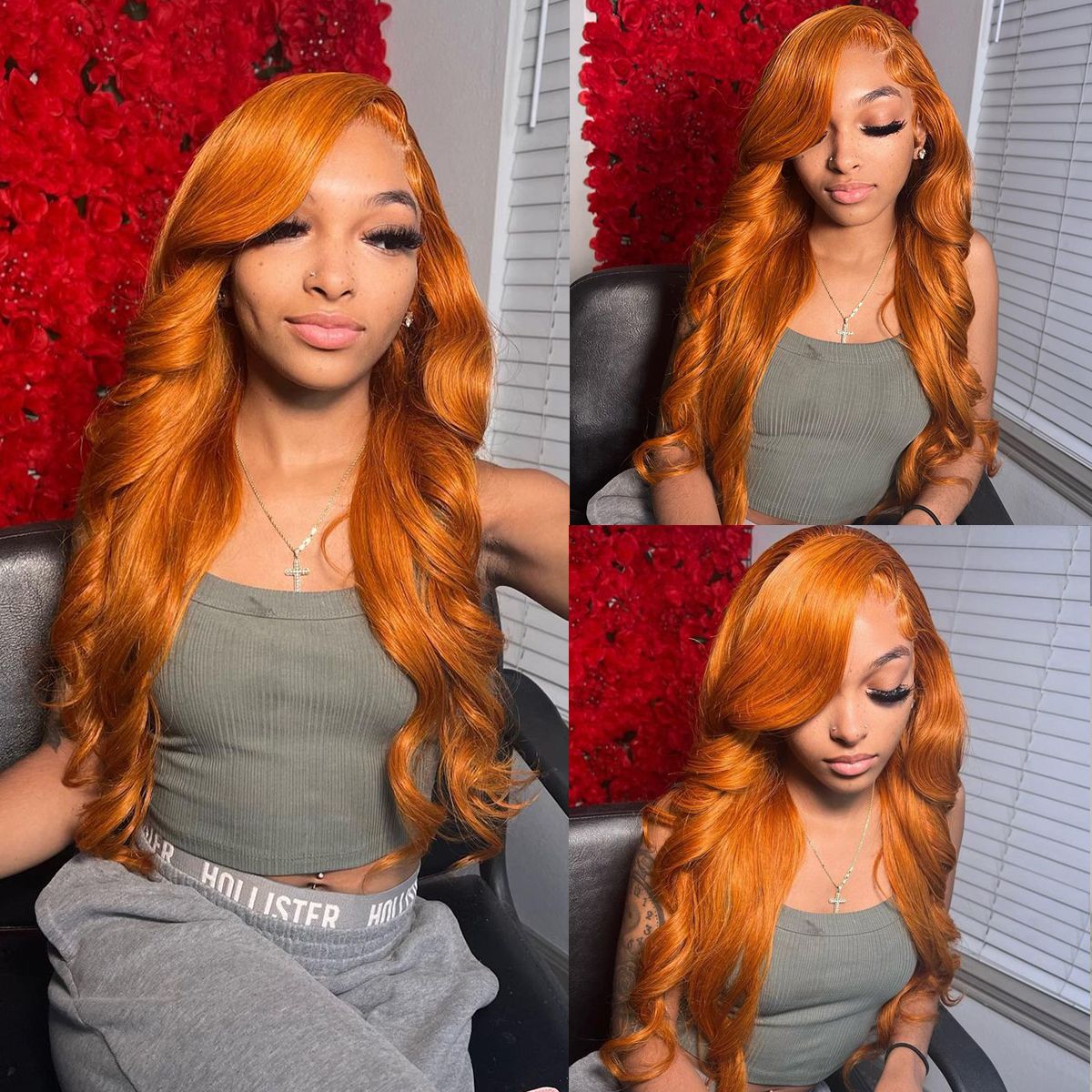 Tinashe hair ginger body wave lace wig (3)