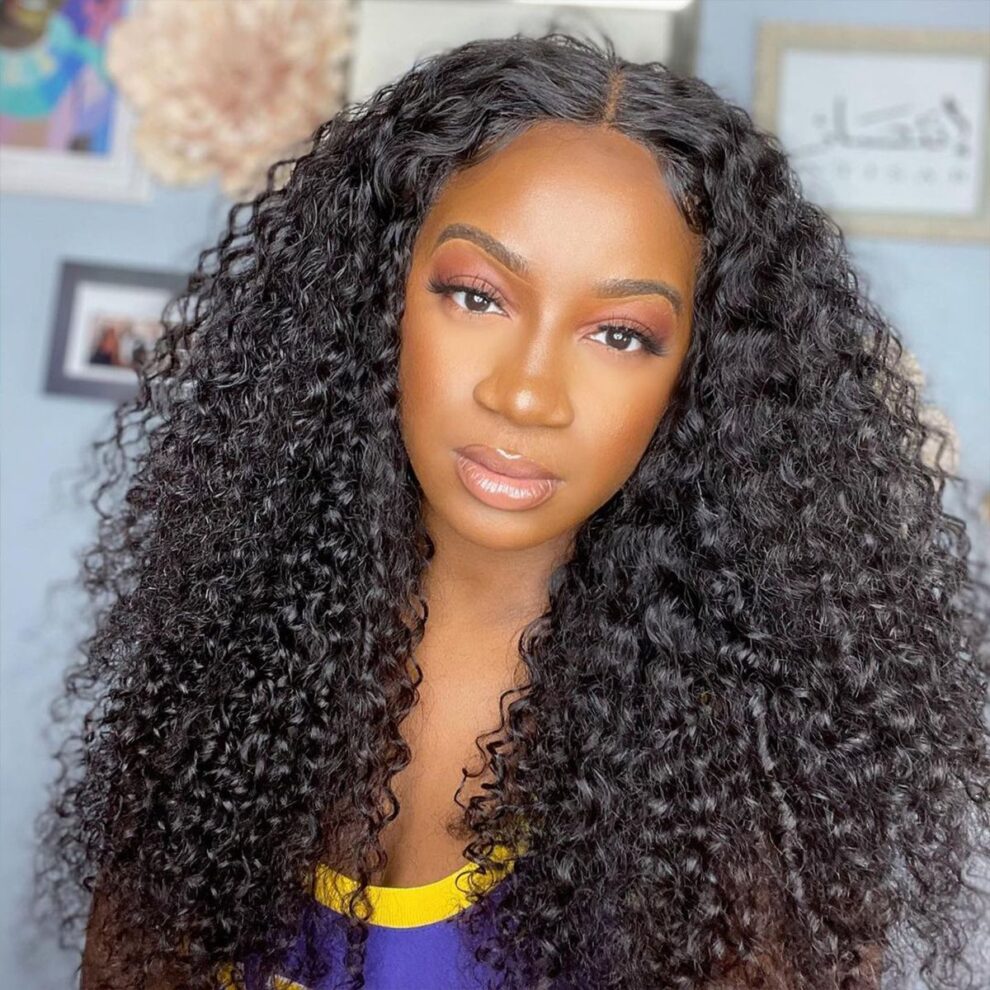 V Part Curly Wave Human Hair Wigs 180% Density | Tinashehair