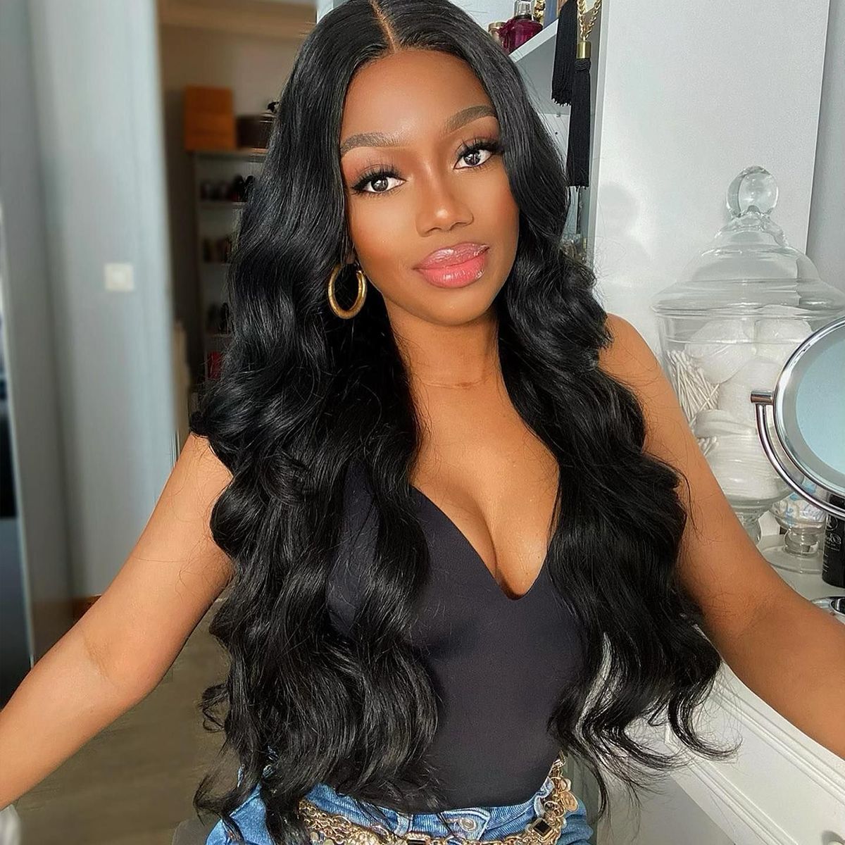 Body Wave Glueless Lace Human Hair Wig 180% Density