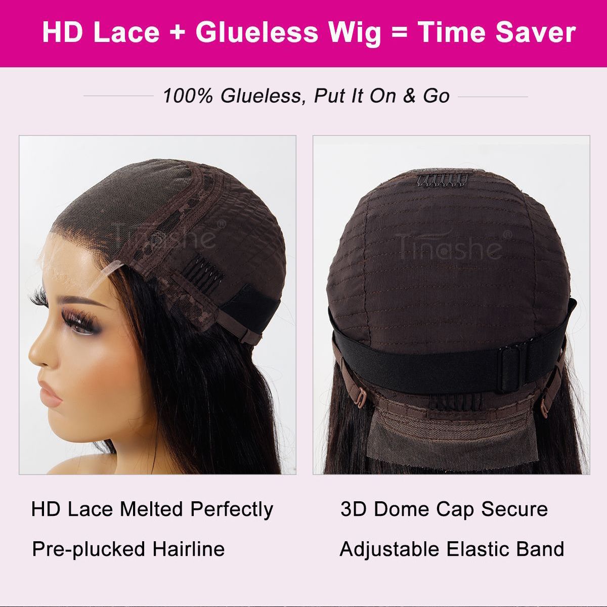 Tinashe hair glueless lace closure wig detail