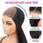 Tinashe hair glueless wig 6x5 lace details 1