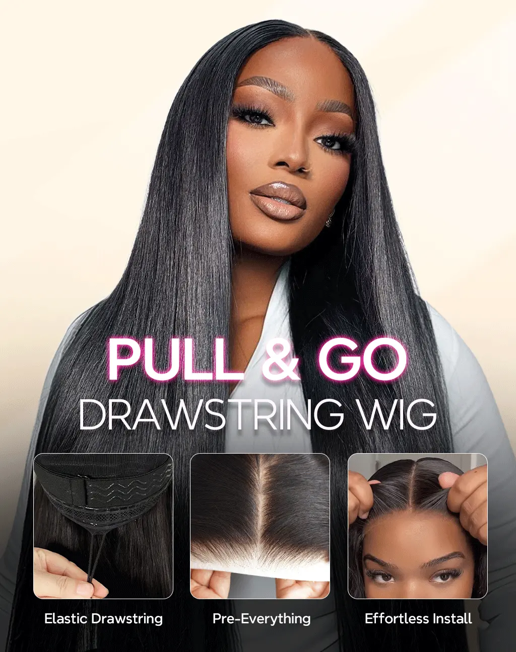 Tinashe hair pull go Straight wig detail