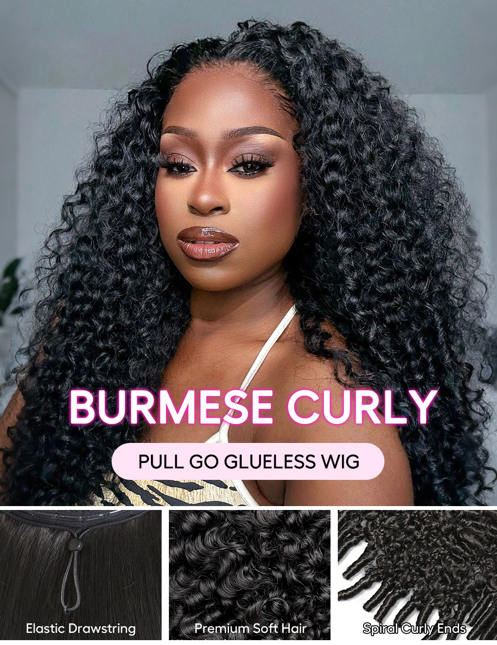 Tinashe hair pull go burmese curly wig details