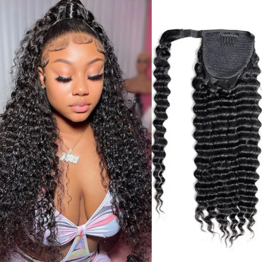 24-Inch Clip-In Ponytail Hair Extension – Wrap-Around Human Hair Style, Instant Volume 4 thumbnail image