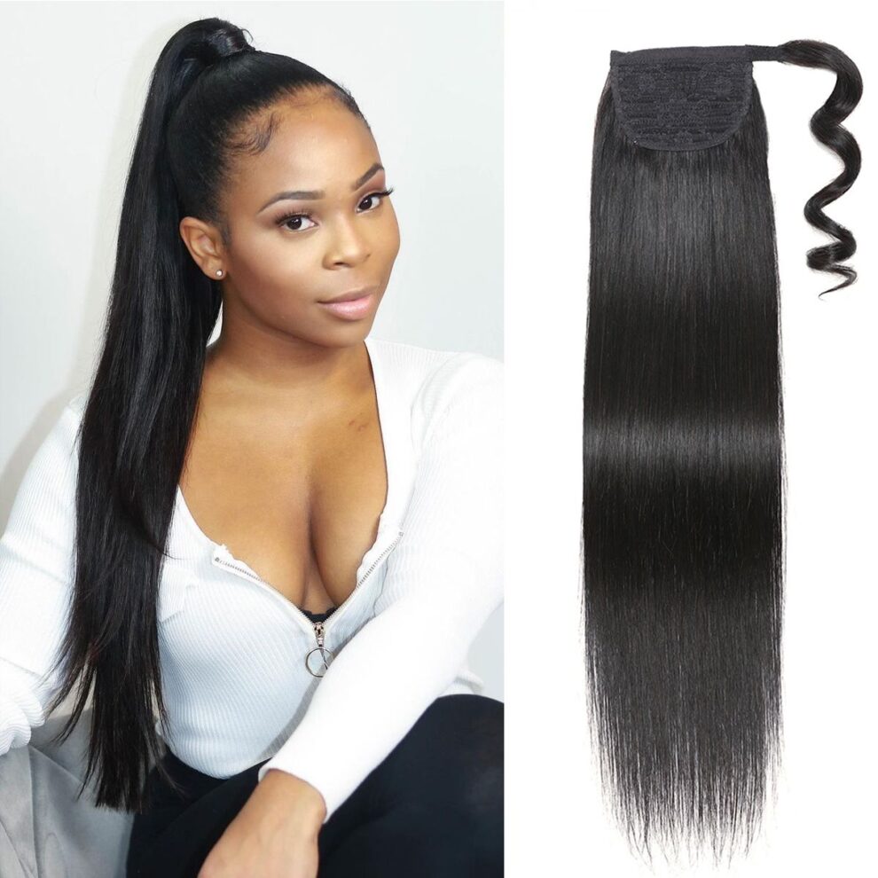 Human Hair Ponytail Extensions Wrap Around Clip in Hair Tinashehair