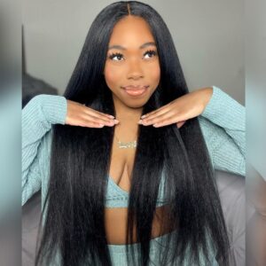 Tinashe hair kinky straight glueless lace closure wig (1)