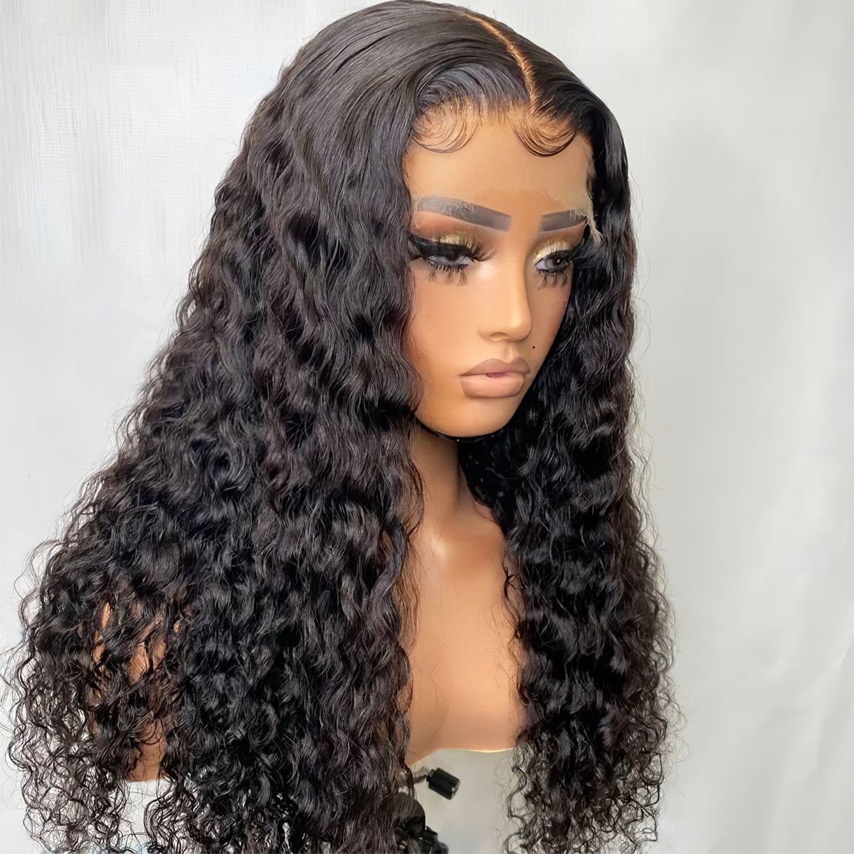 Water Wave Undetectable Lace Closure Glueless Human Hair Wig 180% Density