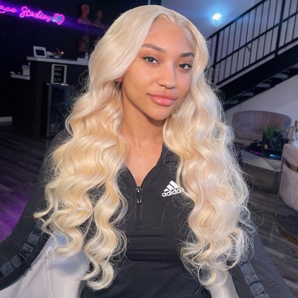 Blonde lace front wigs body wave