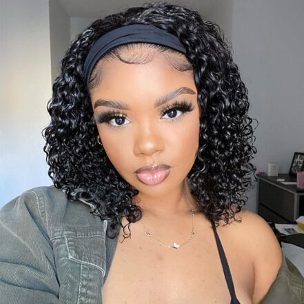 Headband Wig Deep Wave Shoulder Length Wig | Tinashehair