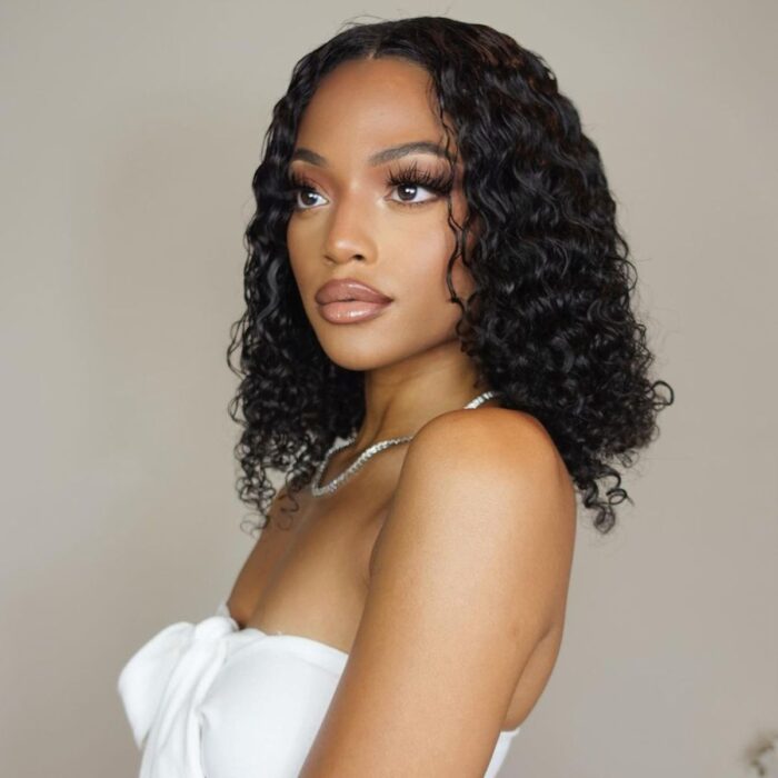 Water Wave Short Bob Wig Glueless Lace Front Wig 150% | Tinashehair