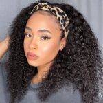 Kinky curly bob headband wig