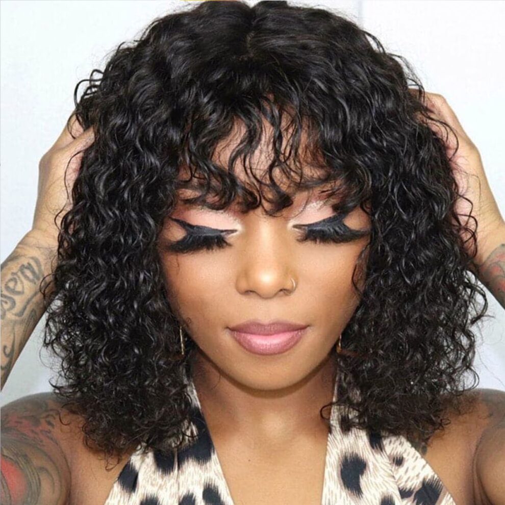 Wear & Go Glueless Water Wave Curls Machine Made Bob Wig | Tinashehair