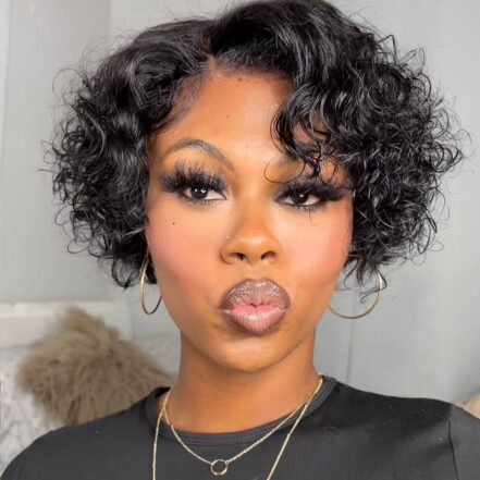 Water Wave Short Bob Lace Front Wigs 180% Density | Tinashehair