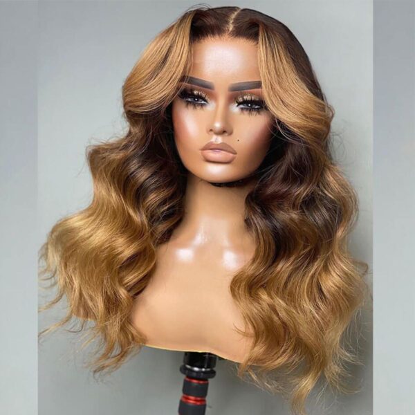 Ombre brown body wave wig (2)