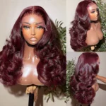 Tinashe hair dark burgundy layered loose wave wig