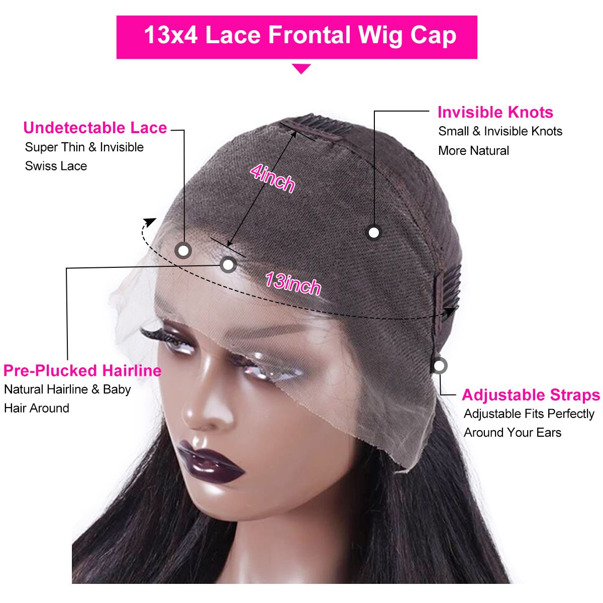 13x4 lace frontal wig cap