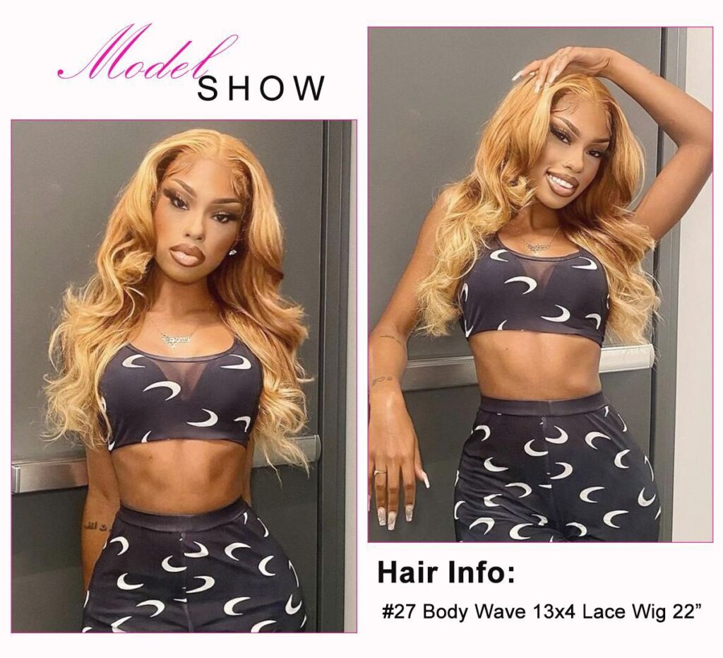 #27 body wave lace front wig