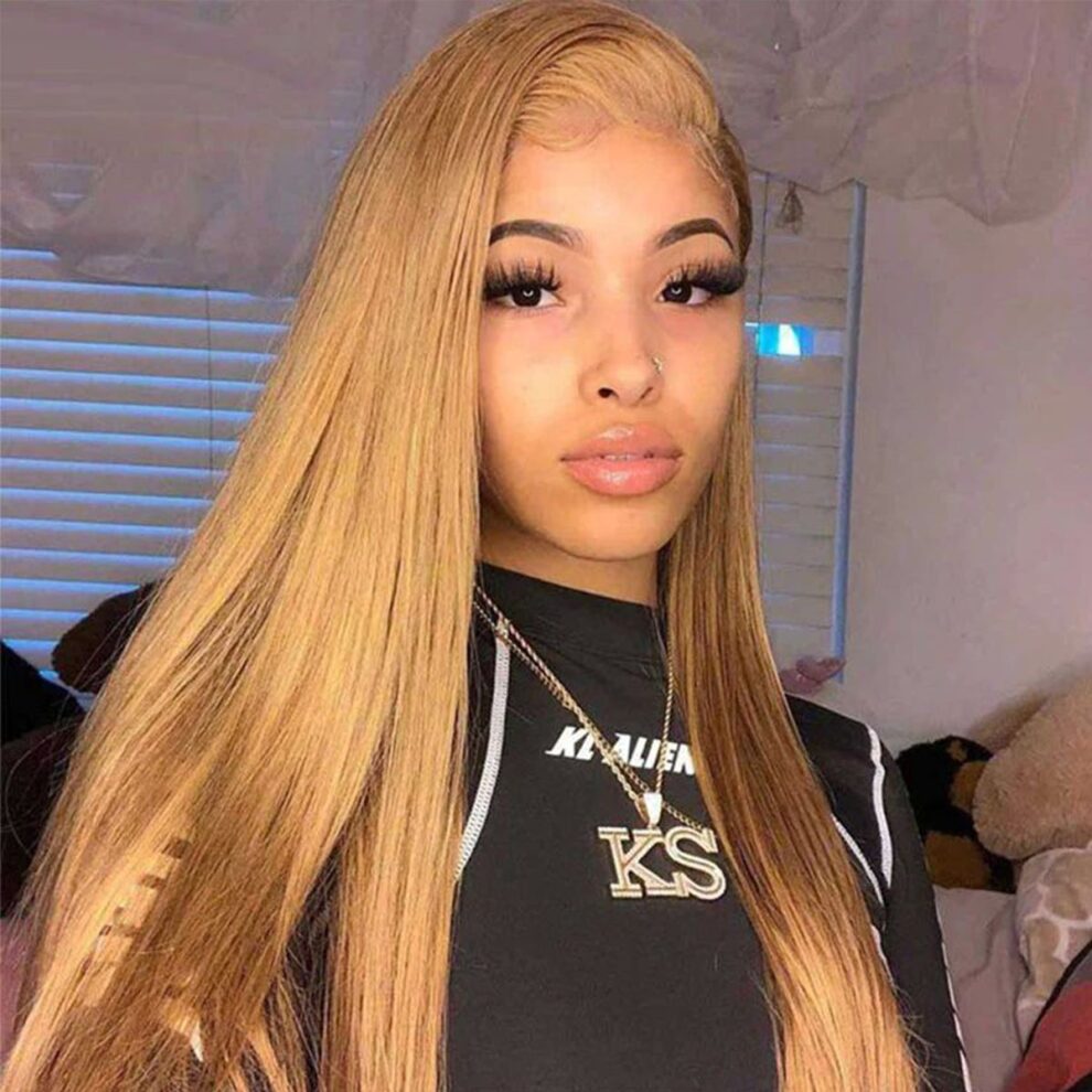 Honey Blonde #27 Straight 13×4 HD Lace Full Frontal Wig 180% | Tinashehair