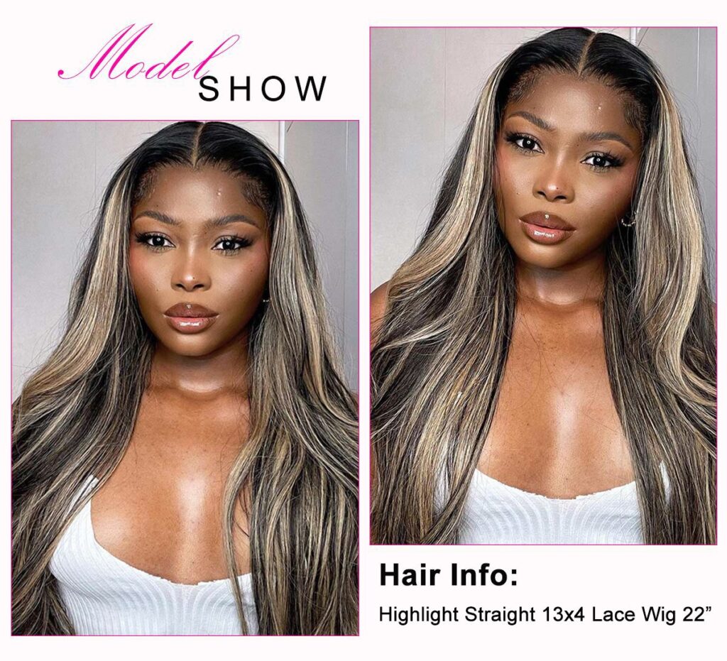Highlight 1b-22 straight lace wig