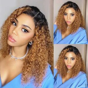 Ombre 1b-27 Curly lace wig (1)