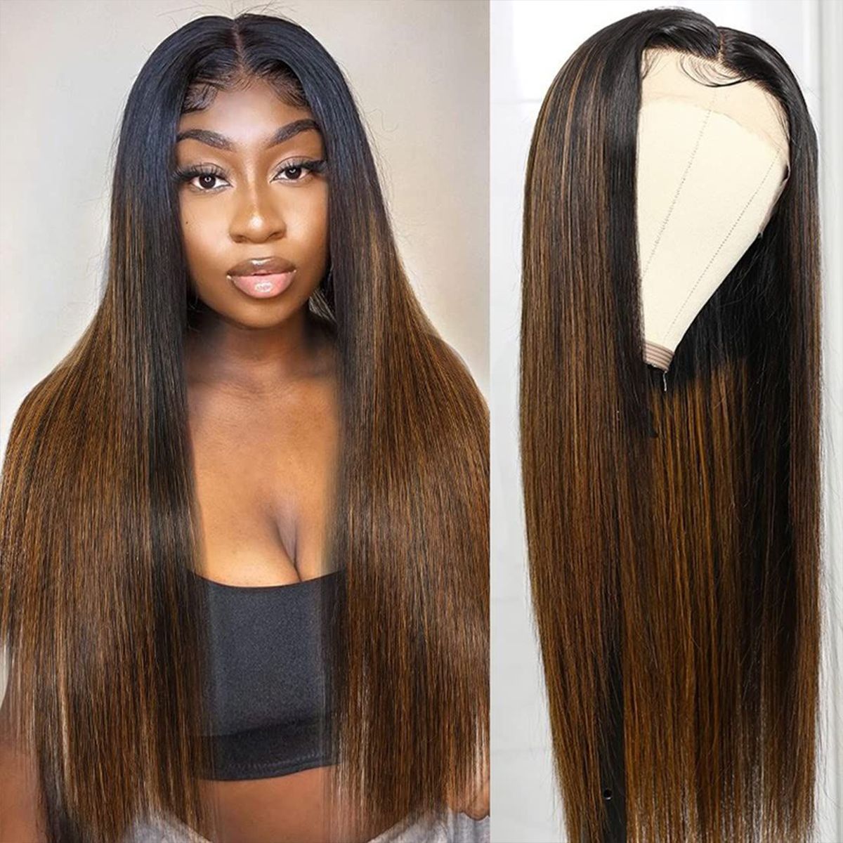 Ombre highlight straight wig