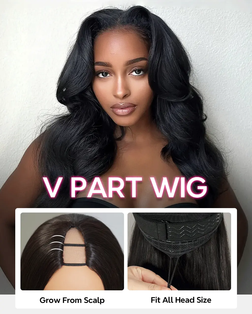Tinashe hair body wave V part wig description