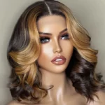 Tinashe hair glueless highlight loose body short wig (1)