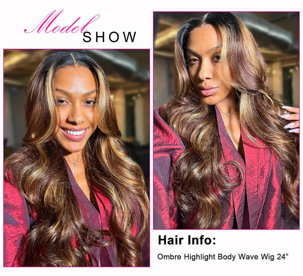 Tinashe hair ombre highlight body wave wig