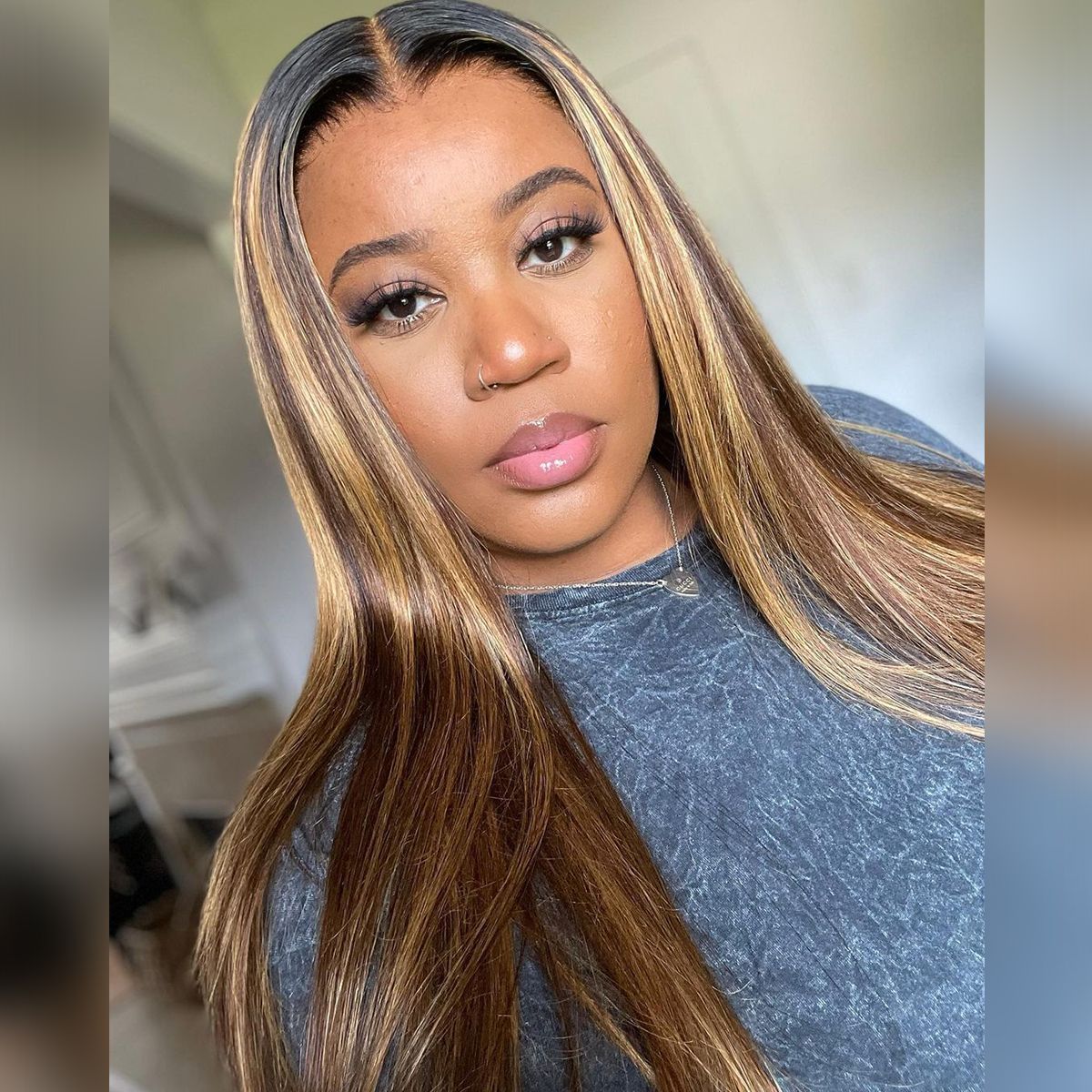 Tinashe hair ombre highlight straight lace wig