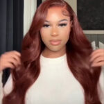 Tinashe hair reddish brown body wave wig