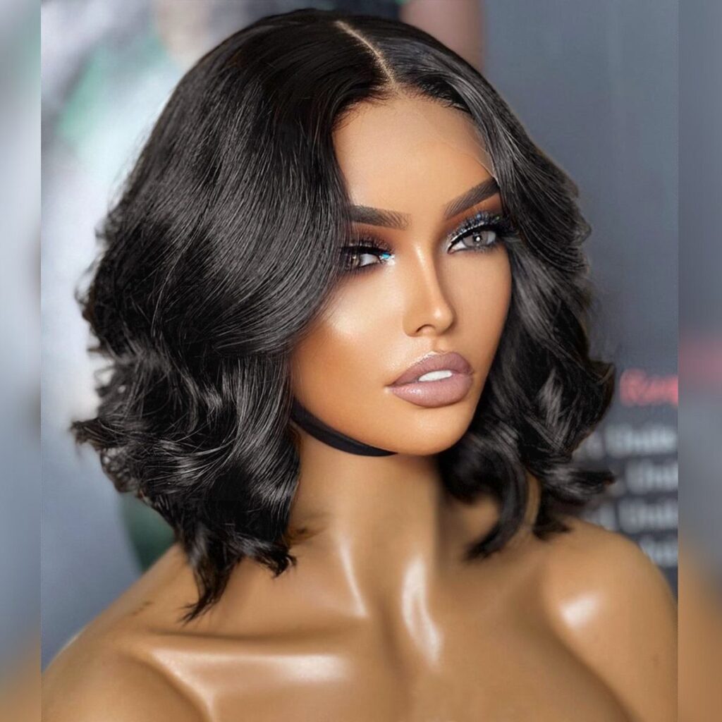 Airy Cap Ready To Go Glueless Loose Body Wave Short Bob Wig Pre ...