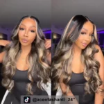 Tinashe hair glueless highlight 1b22 body wave wig