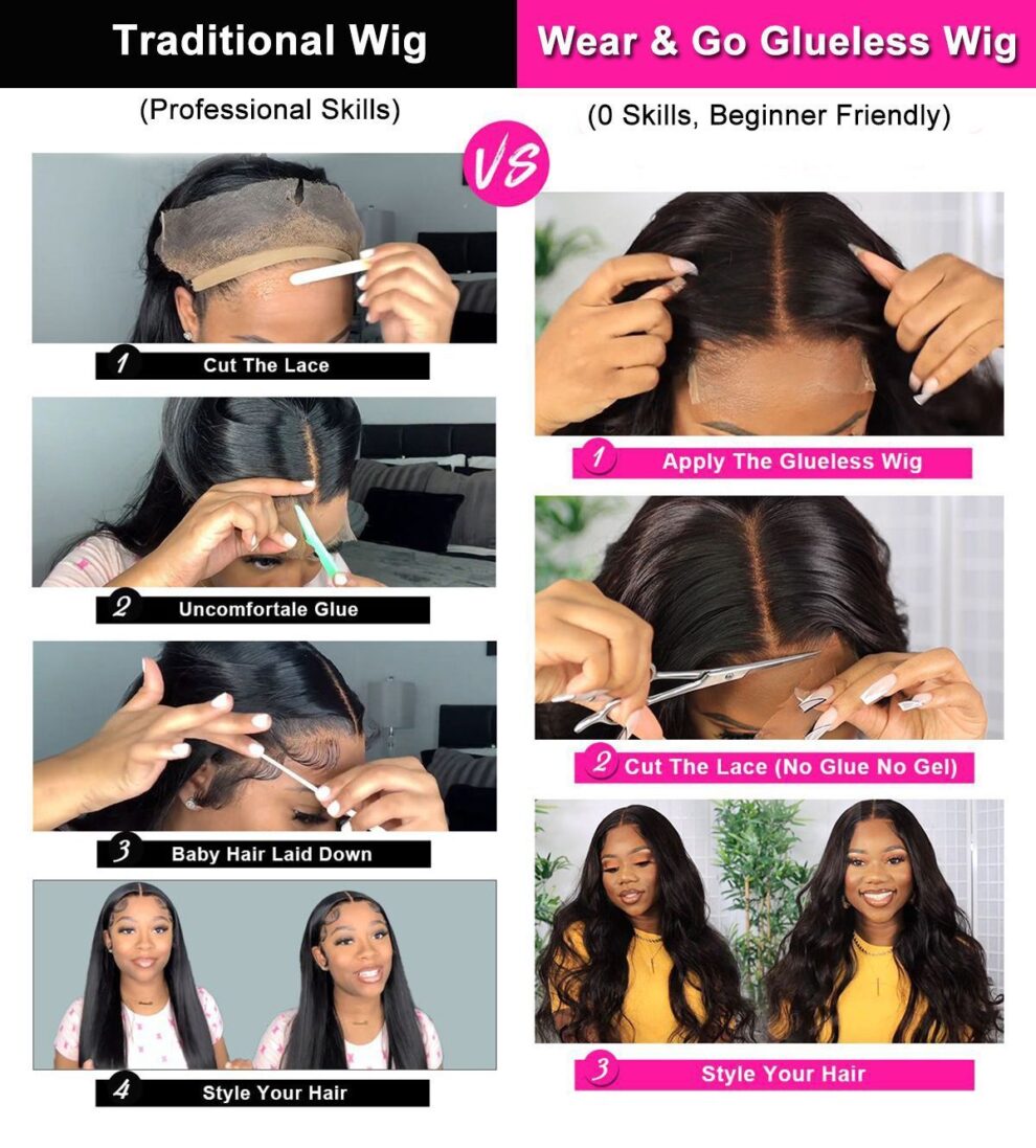 Glueless Loose Wave Middle Part 5×5 HD Lace Closure Bob Wig 14 Inch ...