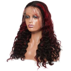 Tinashe hair highlight burgundy losoe deep wig