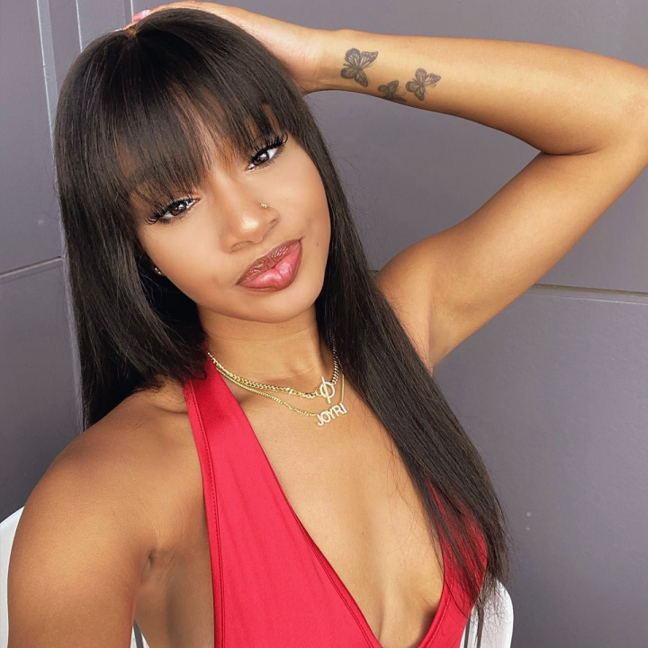 New Arrival Glueless Straight Lace Wigs with Bangs
