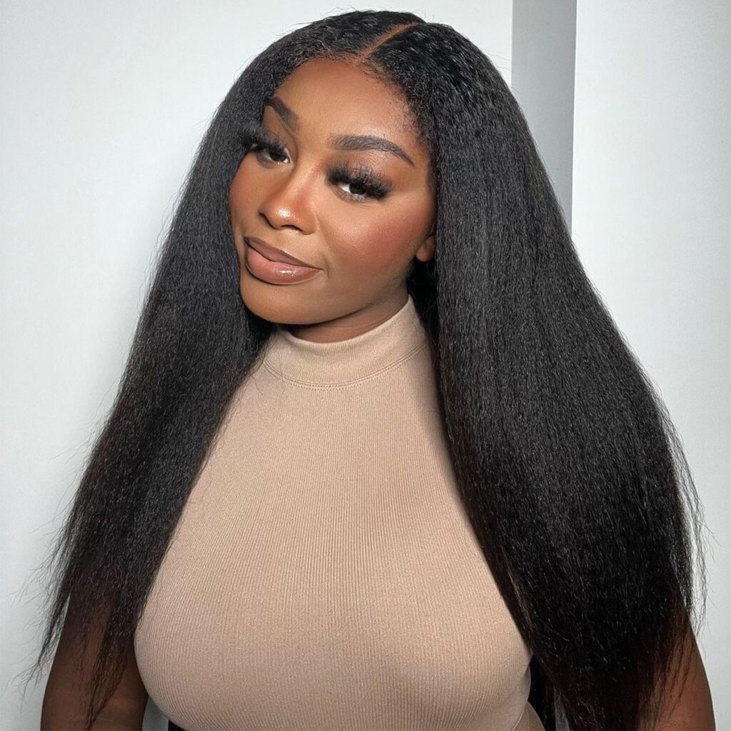 Glueless 6x5 Lace Wig Kinky Straight Pre Cut Lace Closure Wig Super Easy Install Tinashehair 2953