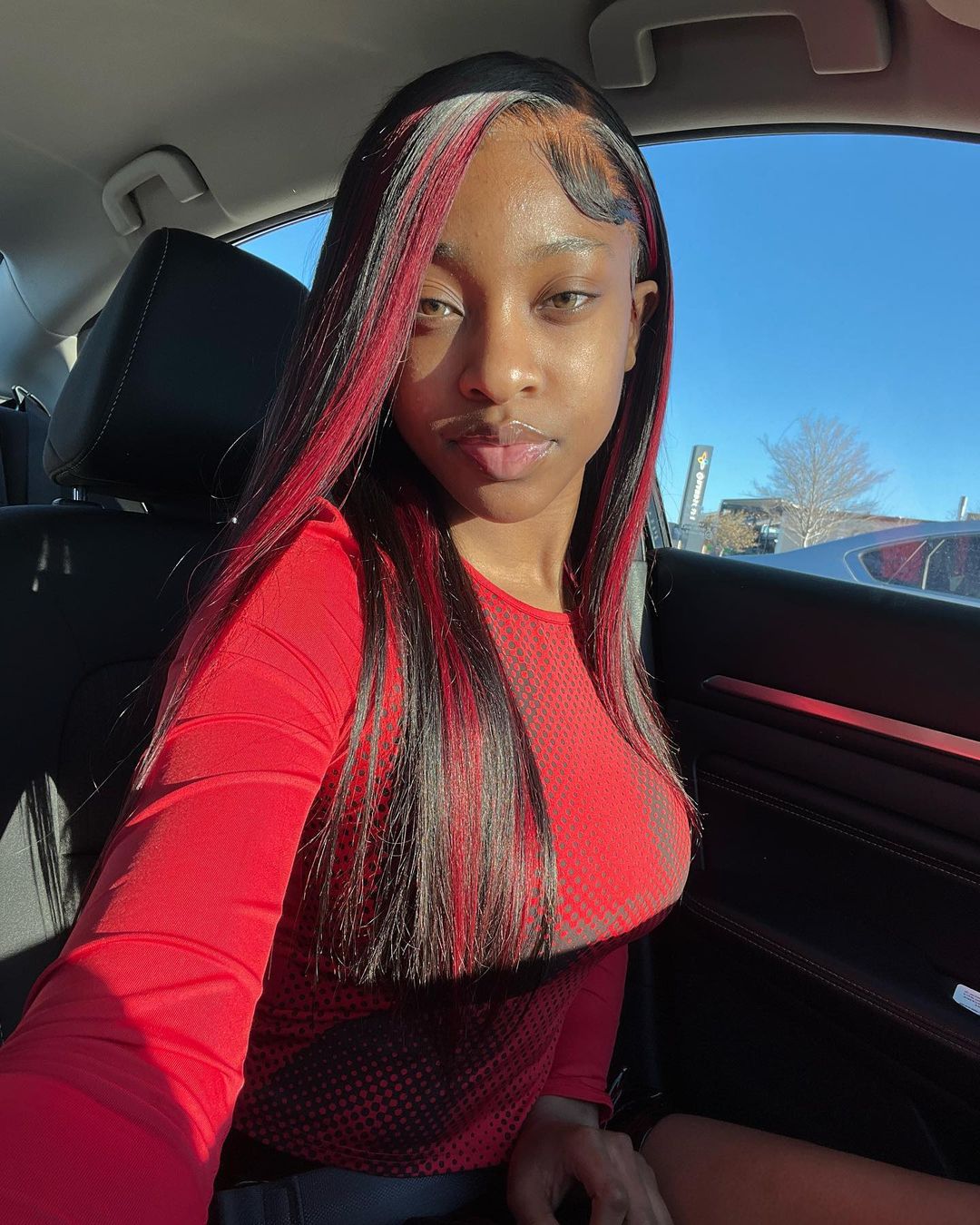 Highlight Burgundy Straight 13x4 Lace Wig 22 inch