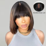 Tinashe hair highlight bob wig with bangs 1 Tinashe hair highlight bob wig with bangs 1