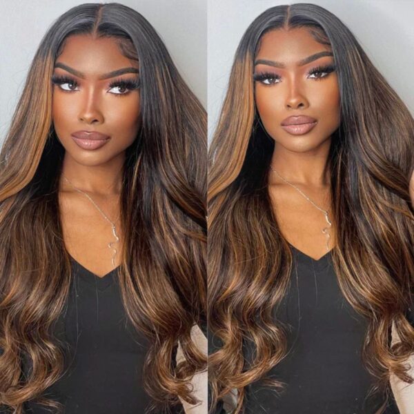 Tinashe hair ombre highlight brown body wave wig (5)