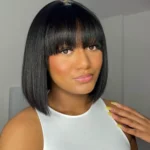 Tinashe hair straight bob wig with bangs (2)