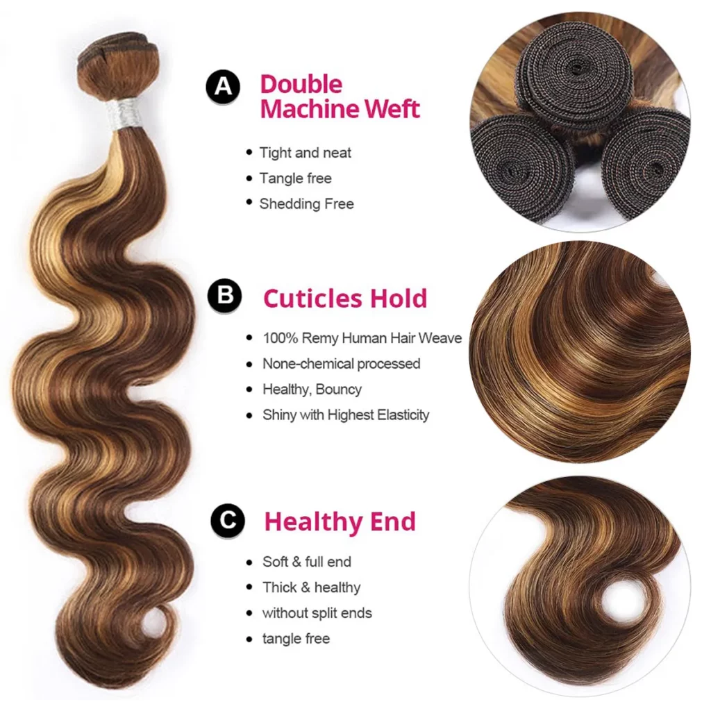 Tinashe hair highlight body wave bundles (9)