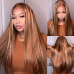 Tinashe hair highlight honey blonde straight wig