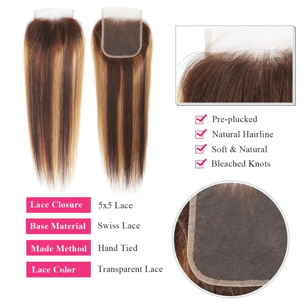 Tinashe hair highlight straight hair closure (1)