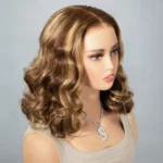 Tinashe hair highlight honey blonde loose wave bob wig (3)