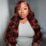 Tinashe hair reddish brown body wave lace wig 1