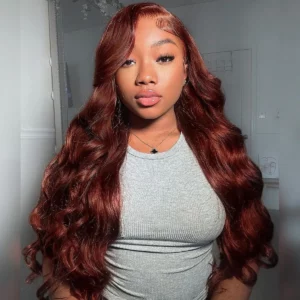 Tinashe hair reddish brown body wave lace wig 1