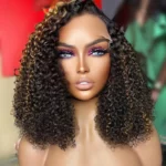 Tinashe hair glueless highlight brown curly bob wig (5)