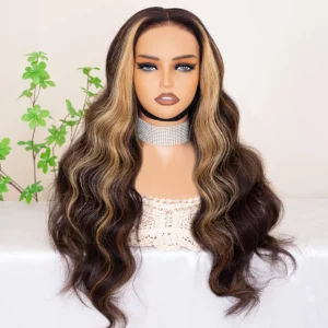 Tinashe hair glueless highlight wig with skunk stripe wig (4)