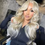 Tinashe hair blonde body wave wig with curtain bangs (2)